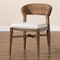 Baxton Studio Chloe Modern Bohemian Walnut Brown Finished Mahogany Wood and Natural Rattan Dining Chair 225-13107-ZORO - alternate 10